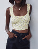 Image of Gladis Vest Crop Top in Wild Flower Lemon Drop