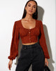 Image of Glario Crop Top in Mini Croc Brown