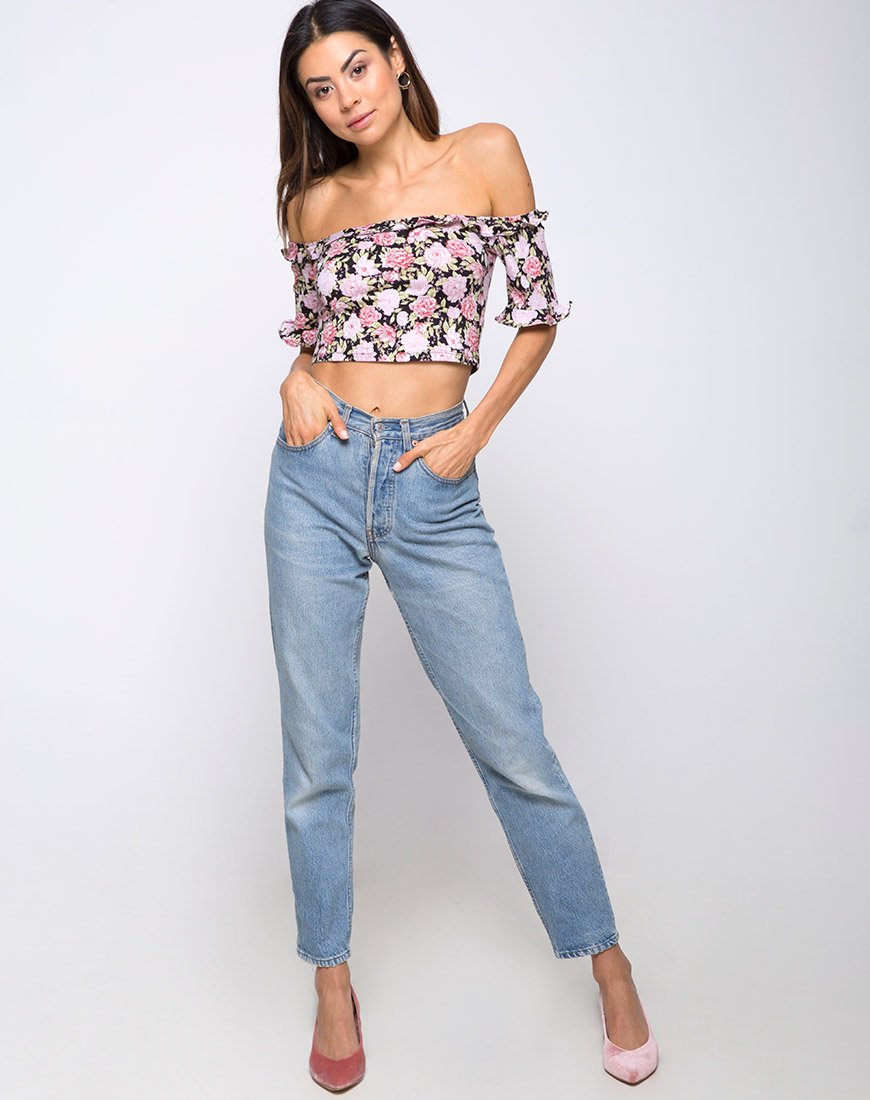 Image of Glior Crop Top in Bloom Floral