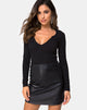 Image of Guanelle Top in Rib Black
