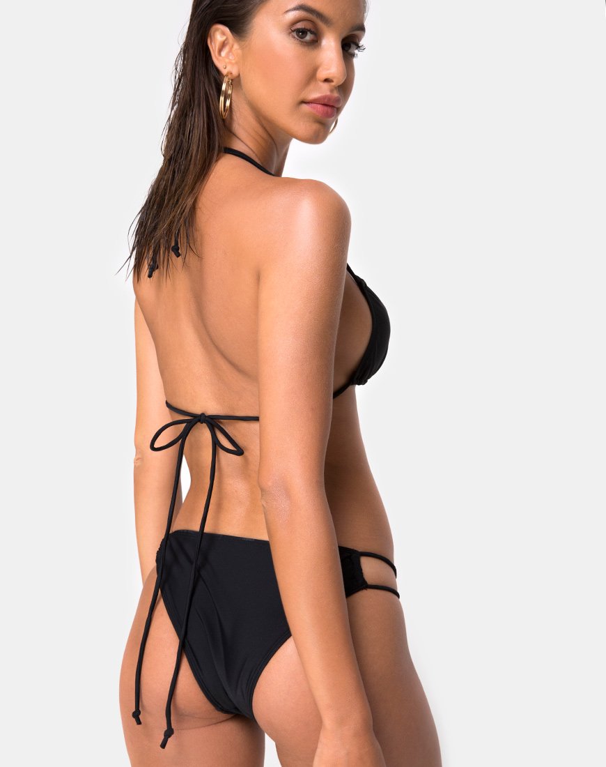 Freedom Rave Wear  Matte Black High Waisted Thong