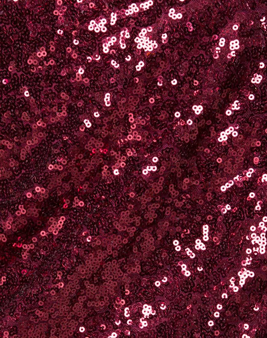 Image of Helena Mini Skirt in Mini Sequin Burgundy