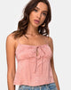 Image of Hera Crop Top in Satin Cheetah Dusty Pink