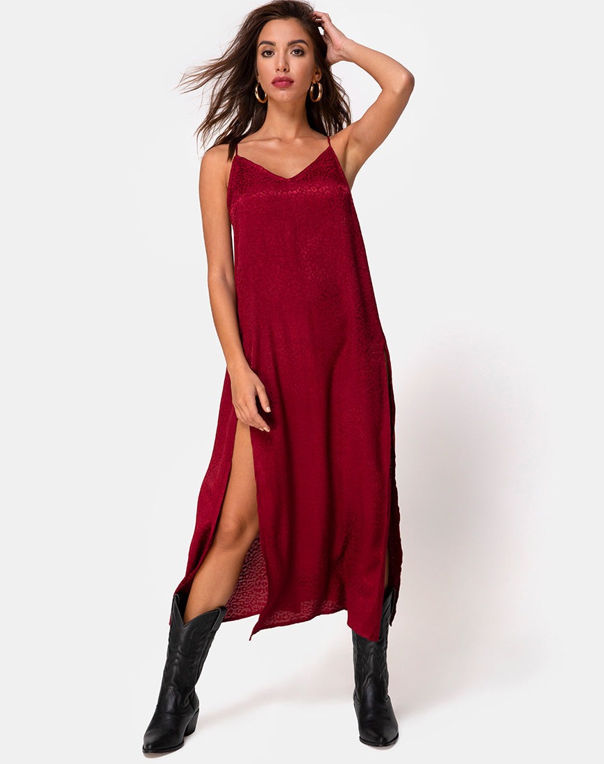 Red Satin Cheetah Maxi Dress | Hime motelrocks-com-us Red Satin Cheetah Maxi Dress | Hime motelrocks-com-us
