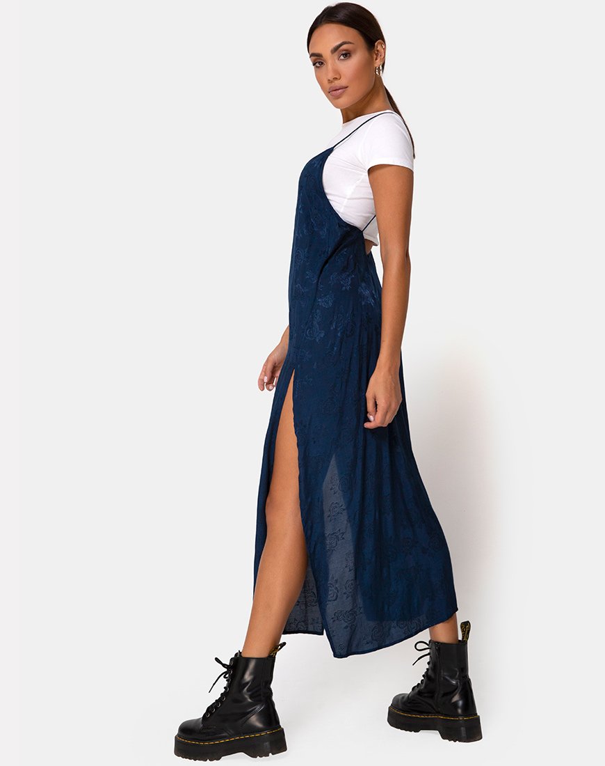 Image of Hime Dress in Satin Blue Rose