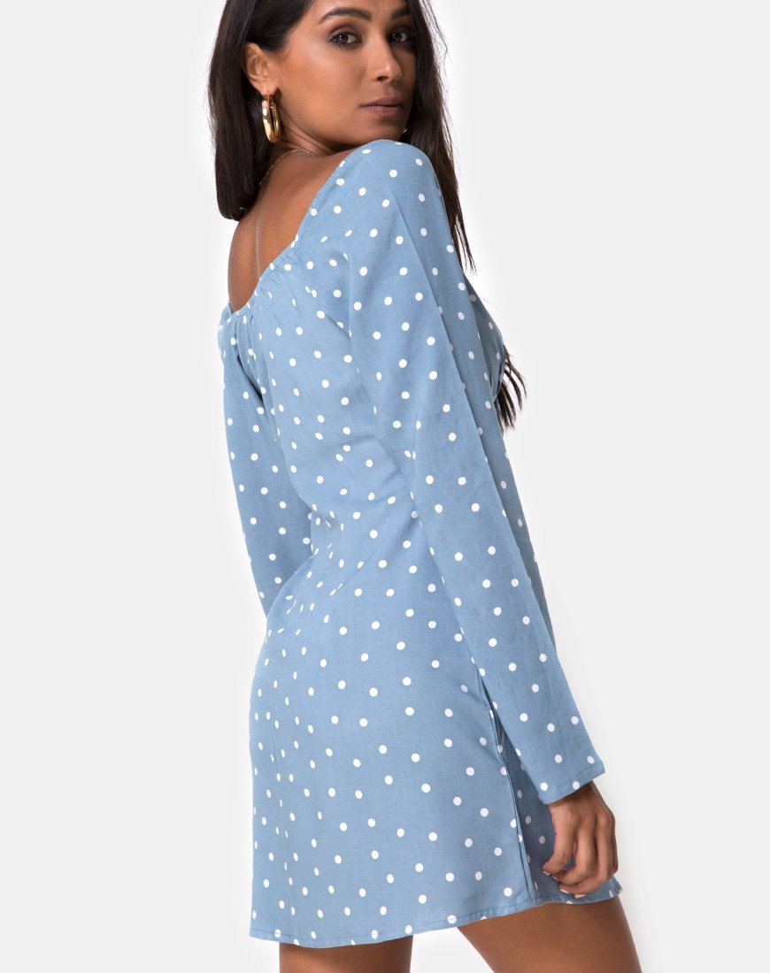 Ilova Dress in Skater Polka Blue – motelrocks-com-us