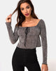 Image of Janina Top in Ditsy Leopard Grey Flock