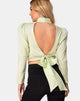 Image of Jasty Crop Top in Satin Cheetah Pistachio