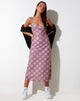 IMAGE OF Kalana Maxi Dress in Pink Blurred Check