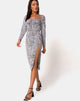 Image of Kaleel Dress in Leo Spot in Black and White