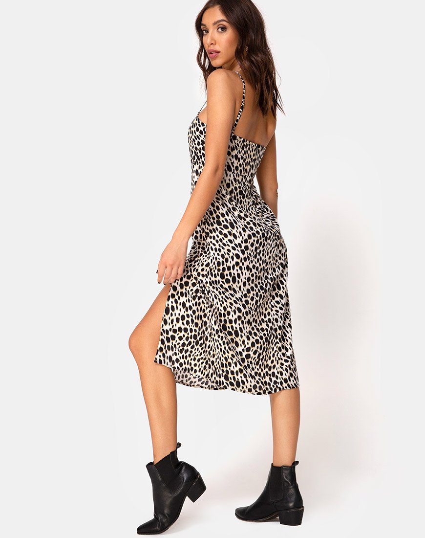cheetah midi dress Kaoya Midi Dress in Cheetah