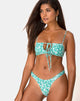 Image of Kevana Bikini Top in Floral Filed Green