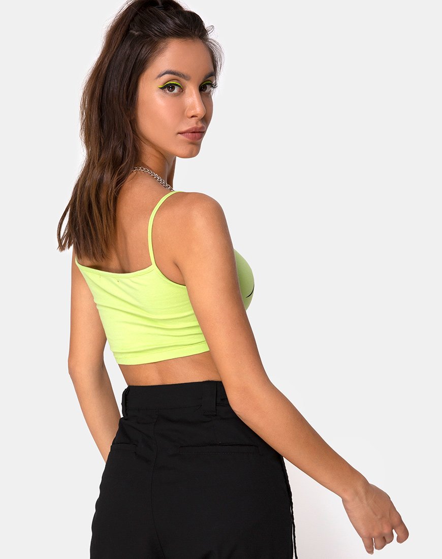 STRAPPY SQUARE NECK CROP TOP LIME