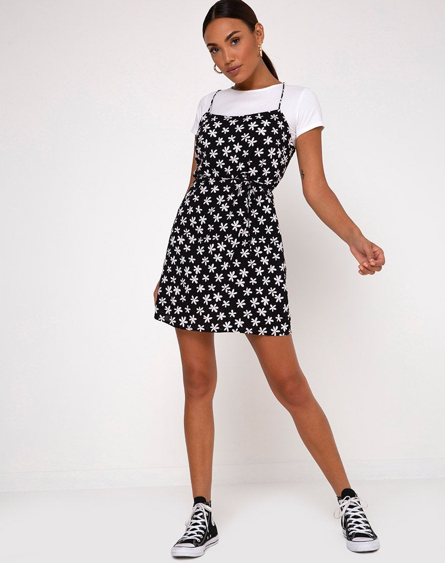 Kinley Slip Dress in 90's Daisy Black and White Kinley Slip Dress in 90's Daisy Black and White