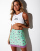 Image of Kirim Mini Skirt in Mesh Bloom Lime