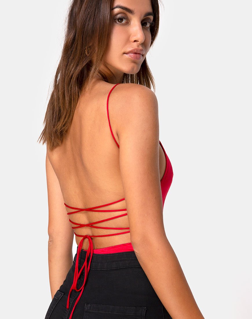 Image of Koza Bodice in Satin Red