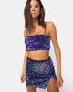 Image of Kylie Crop Top in Velvet Laser Pink