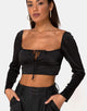 Image of Laman Crop Top in Satin Black