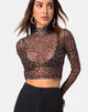 Image of Lara Crop Top in Leopard Mesh