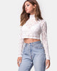 Image of Lara Crop Top in Rose Lace White