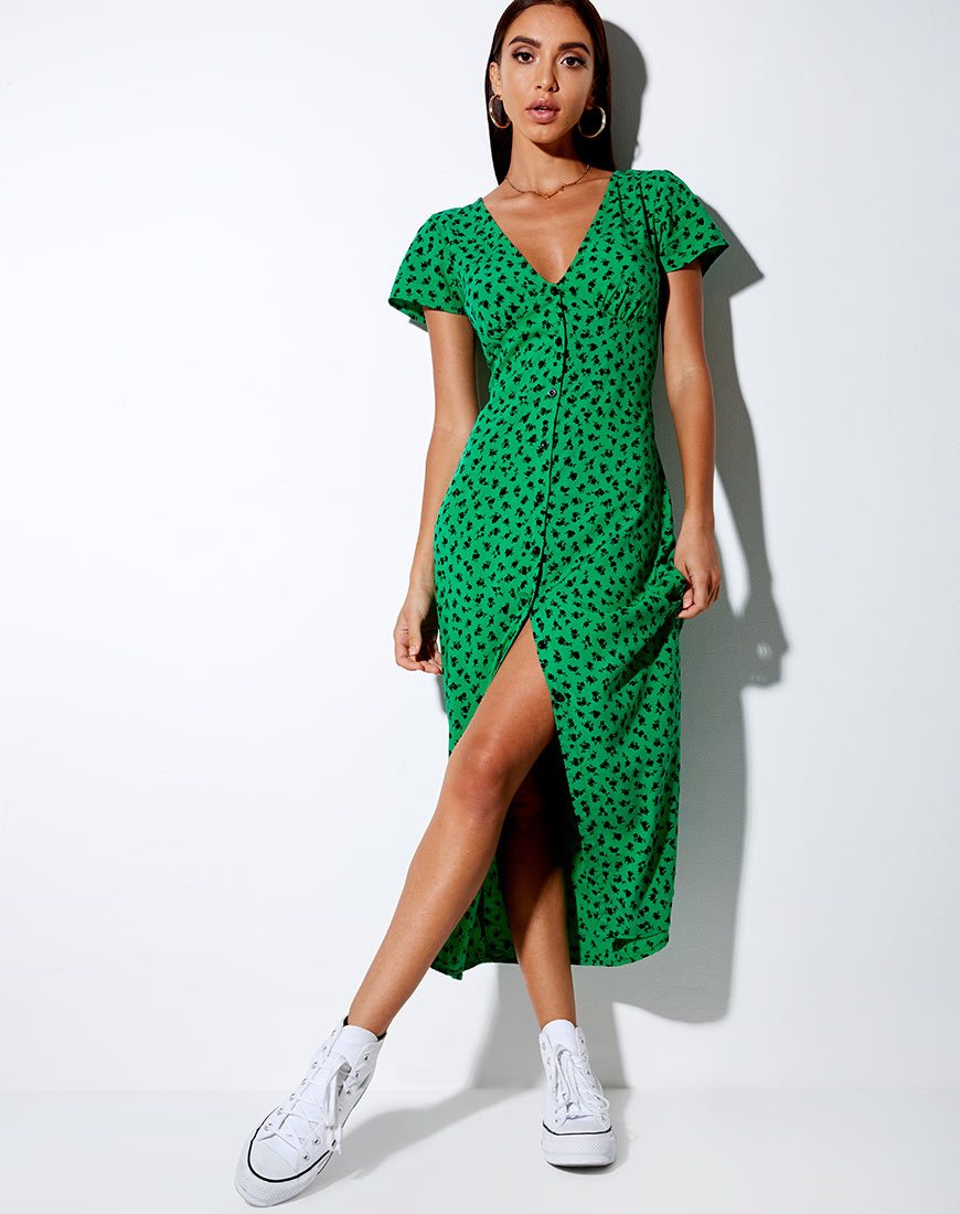 Larin Midi Dress in Dainty Daisy Green Larin Midi Dress in Dainty Daisy Green