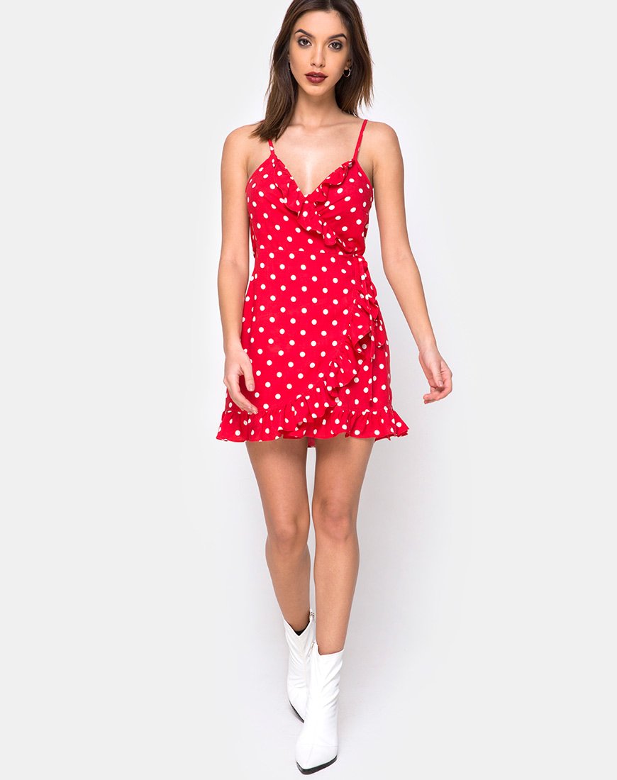 open lace back dress Lovella Red Polka Dot Maxi Dress