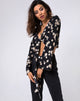 Image of Laya Wrap Top in Grunge Daisy Floral
