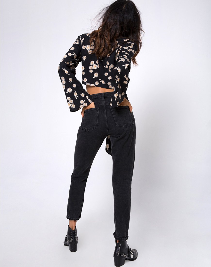 Image of Laya Wrap Top in Grunge Daisy Floral