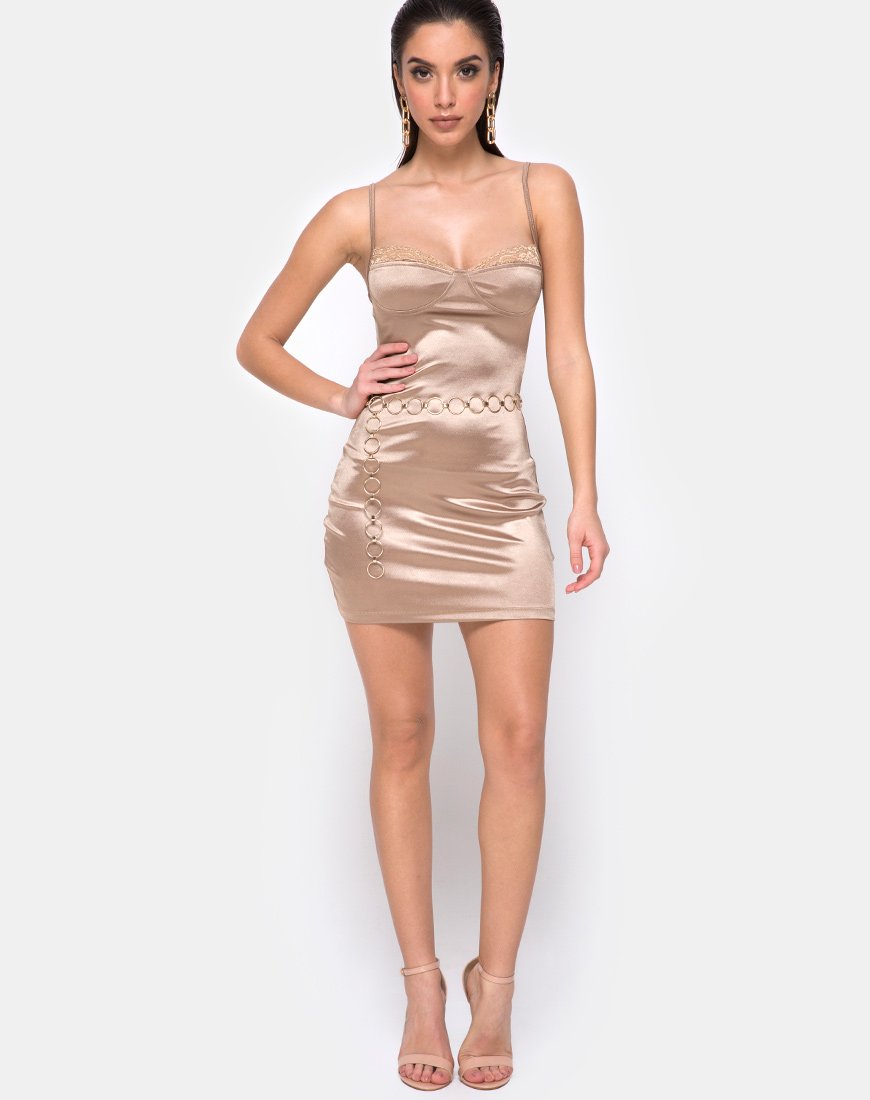 Lesty Bodycon Dress in Gold motelrocks-com-us Lesty Bodycon Dress in Gold motelrocks-com-us