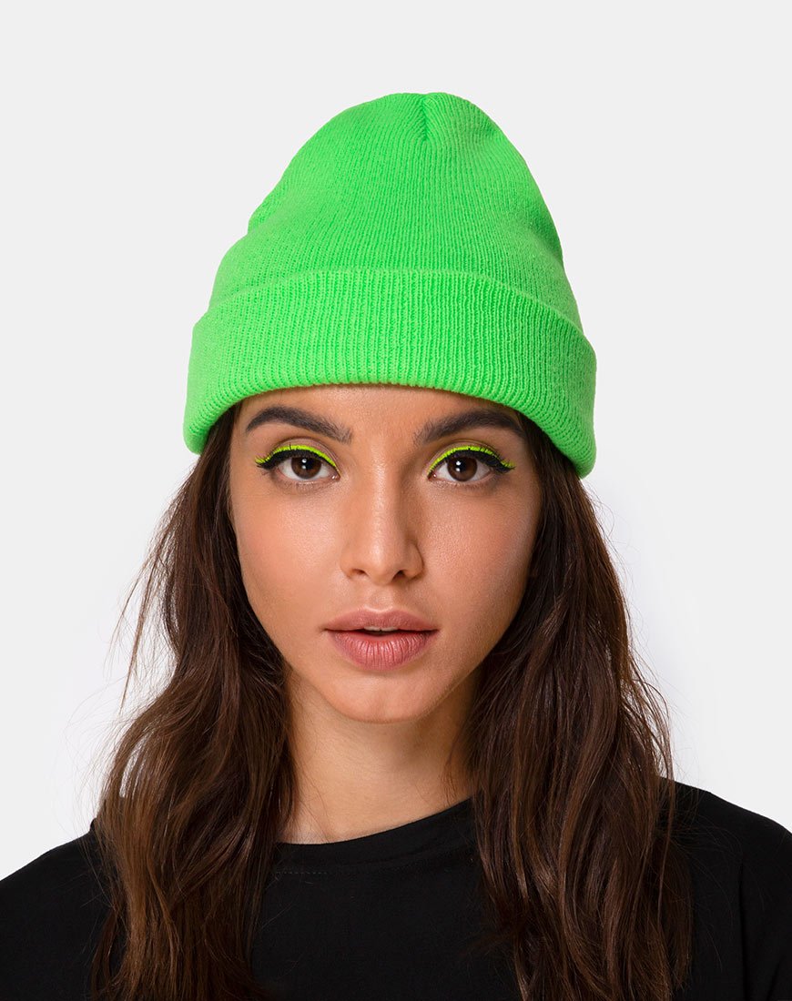 Beanie Hat in Slime Green – motelrocks-com-us
