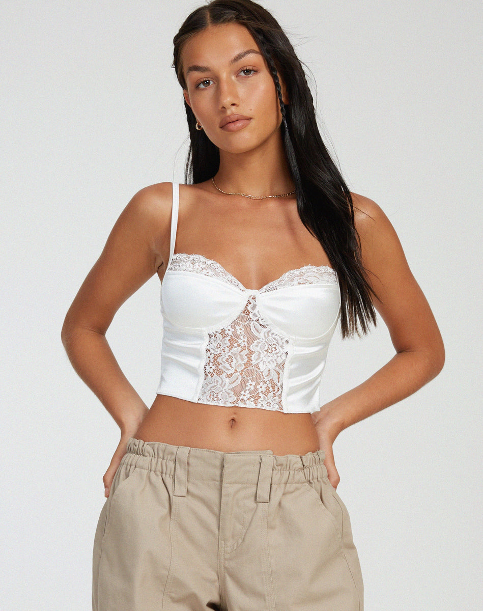 U TRIM CORSET BRALET IVORY