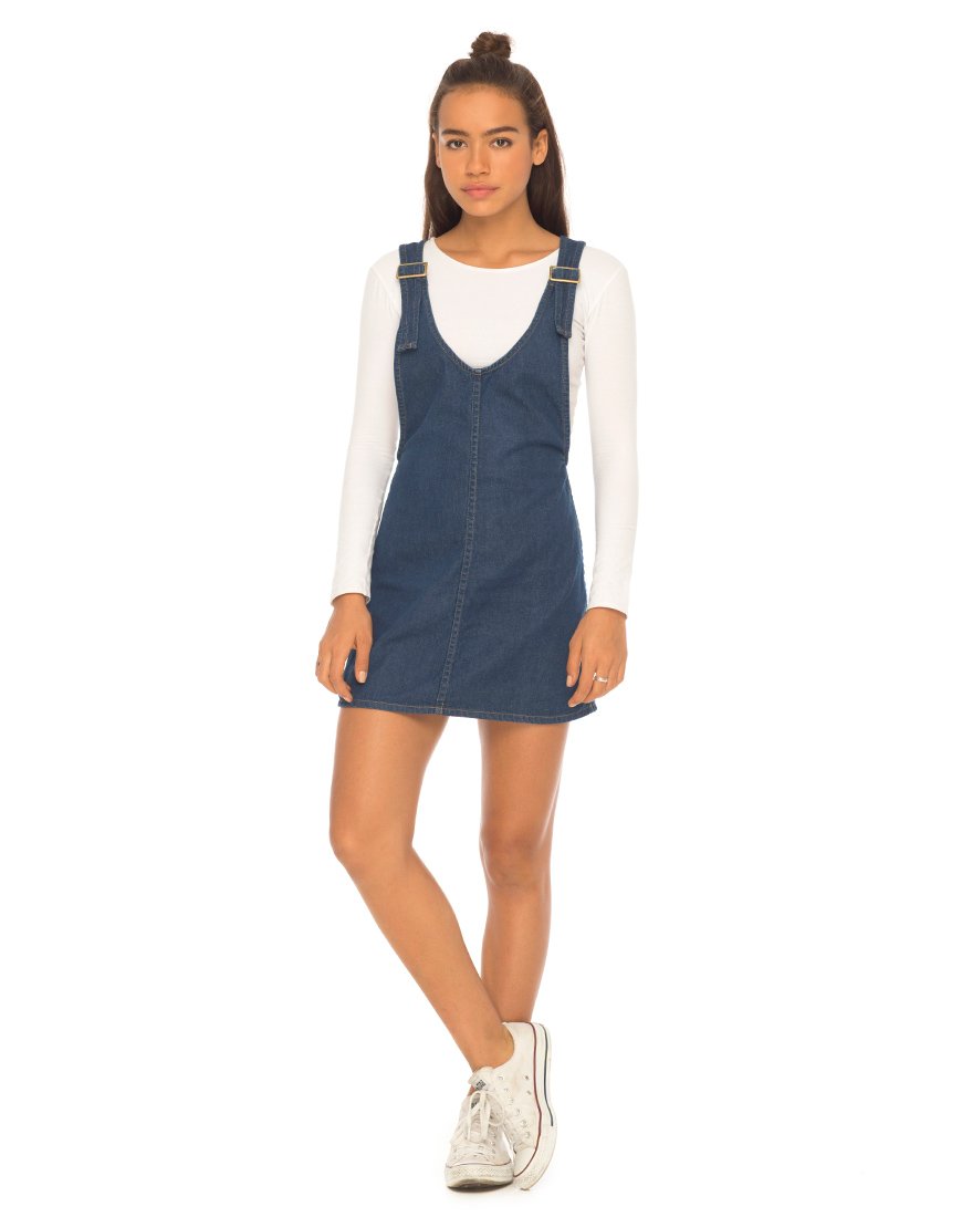 Litton Pinafore Dress in Denim Indigo Litton Pinafore Dress in Denim Indigo