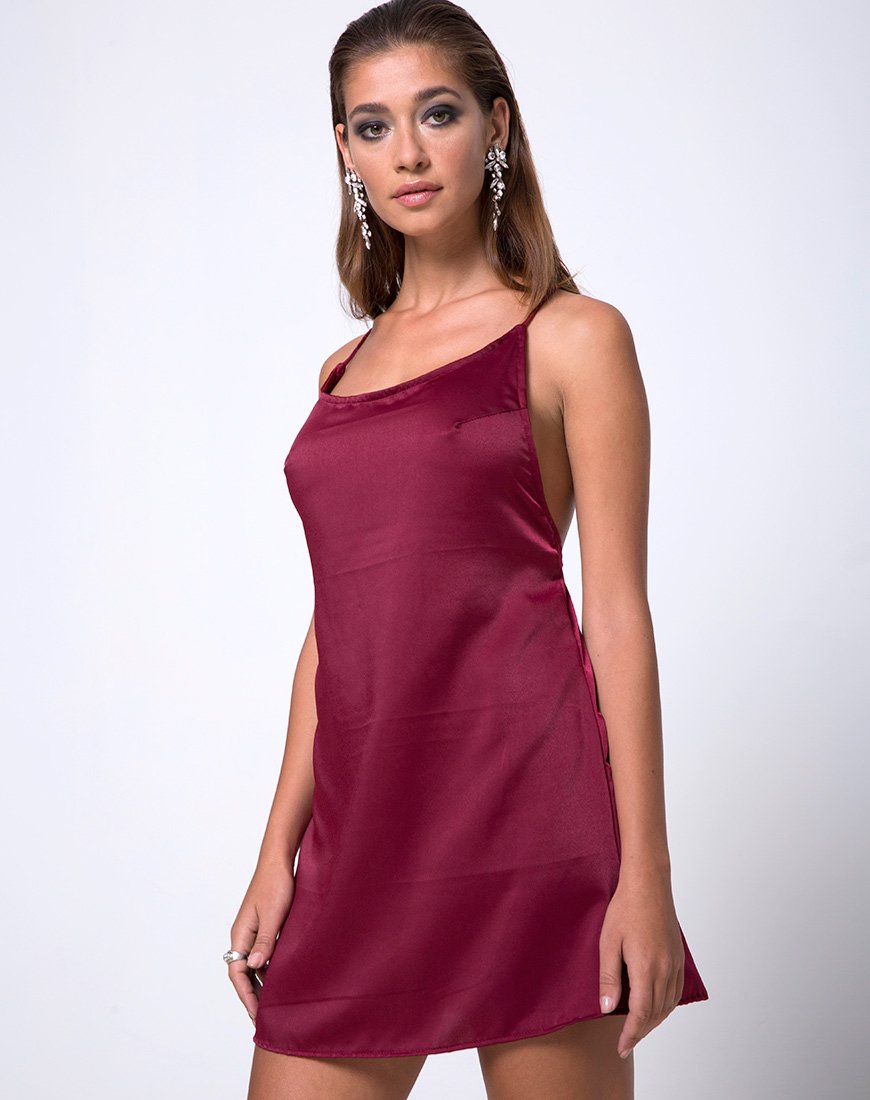 Lucille Slip Dress in Burgundy Lucille Slip Dress in Burgundy