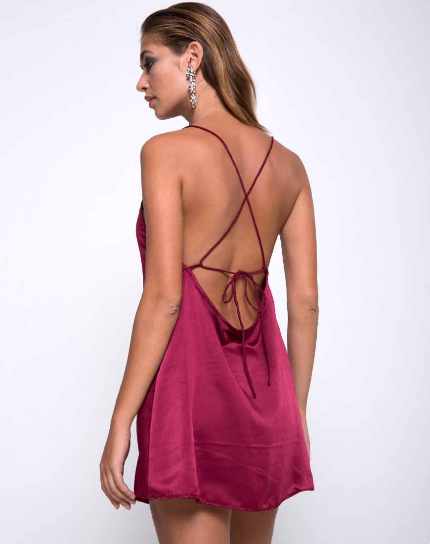 Lucille Slip Dress in Burgundy motelrocks-com-us Lucille Slip Dress in Burgundy motelrocks-com-us