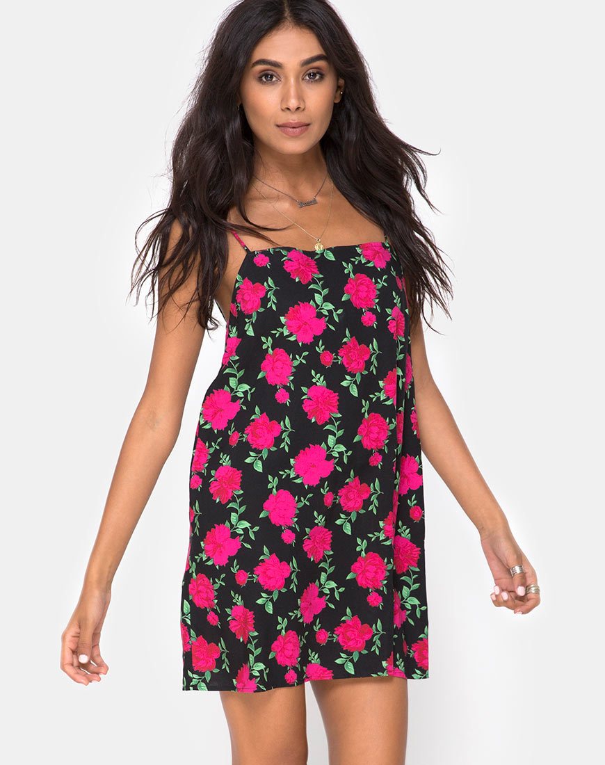 princess polly baby blue dress Attractive Woman in a Black Dress Holding a Bouquet of Pink Flowers Stock  Photo