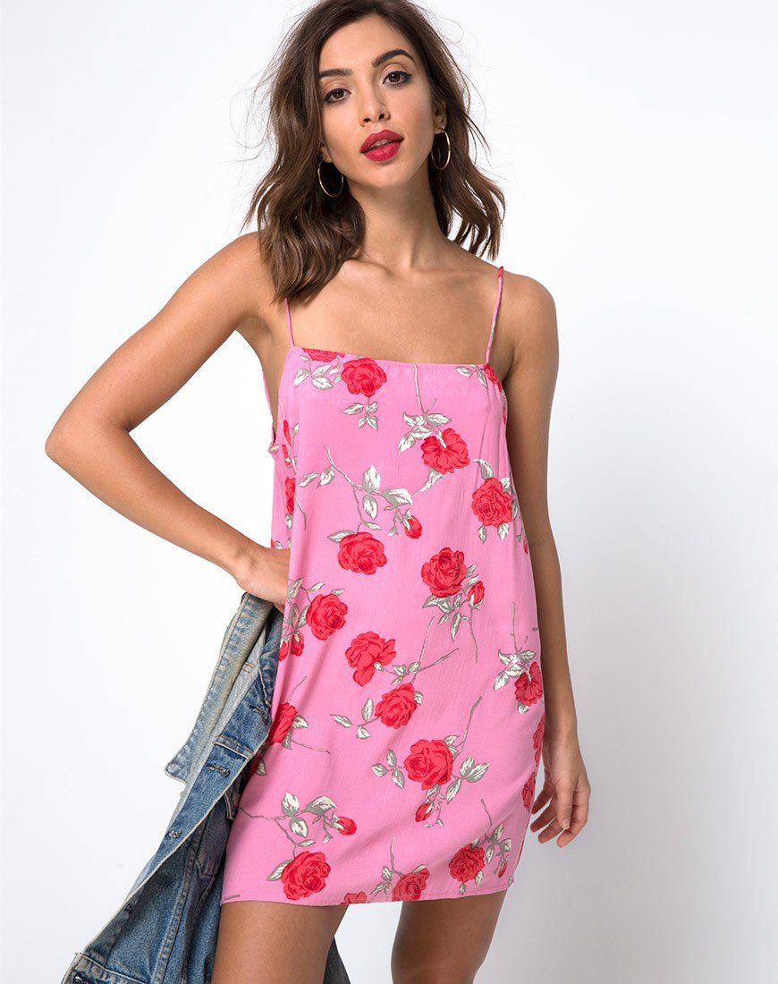 floral slip dress Lura Slip Dress in Candy Rose – motelrocks-com-us