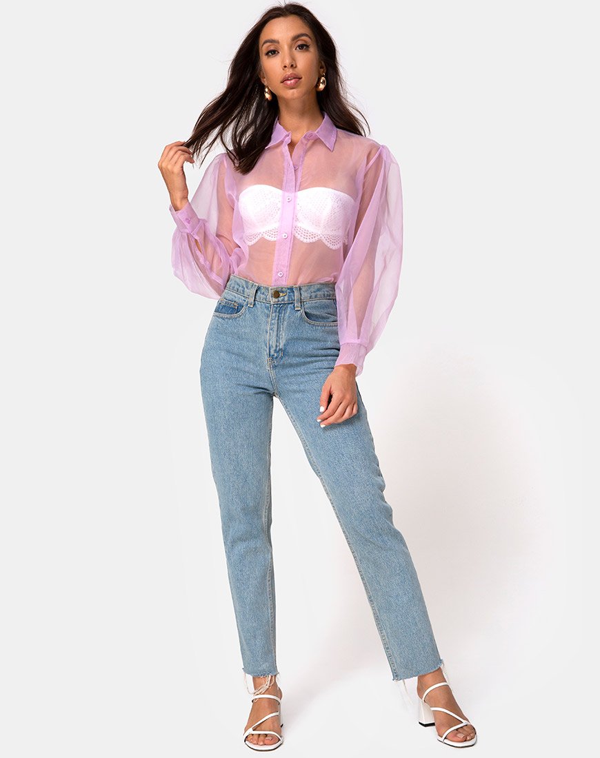 sheer lilac top
