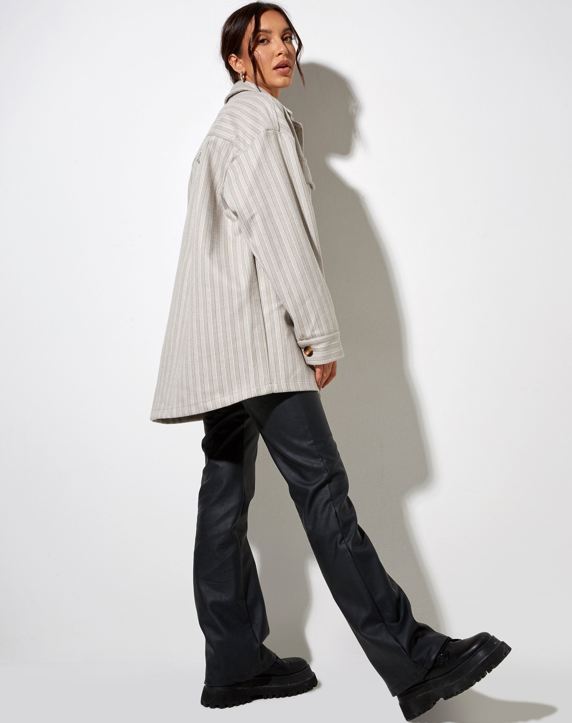 Image of Marcella Shirt in Stripe Tonal Grey