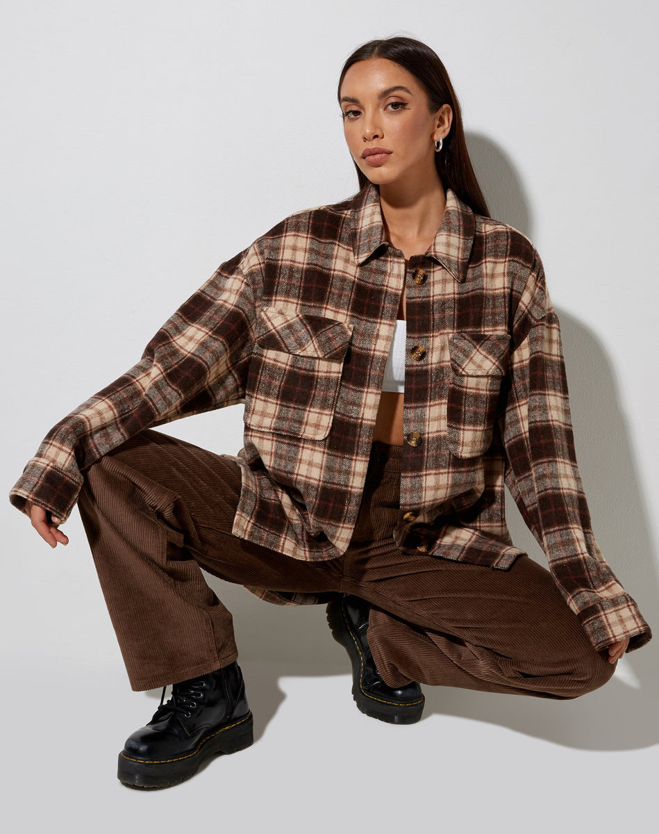 brown checkered dress shirt Wrangler Men's Wrinkle Resist Long Sleeve Shirt Brown, M