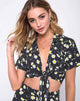 Image of Marleigh Crop Top in Polka Daisy Black
