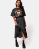 Image of Marni Midi Skirt in Satin Rose Black
