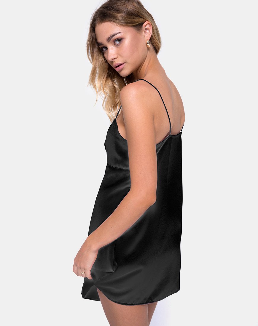 Strappy Black Satin Slip Dress | Medina motelrocks-com-us Strappy Black Satin Slip Dress | Medina motelrocks-com-us