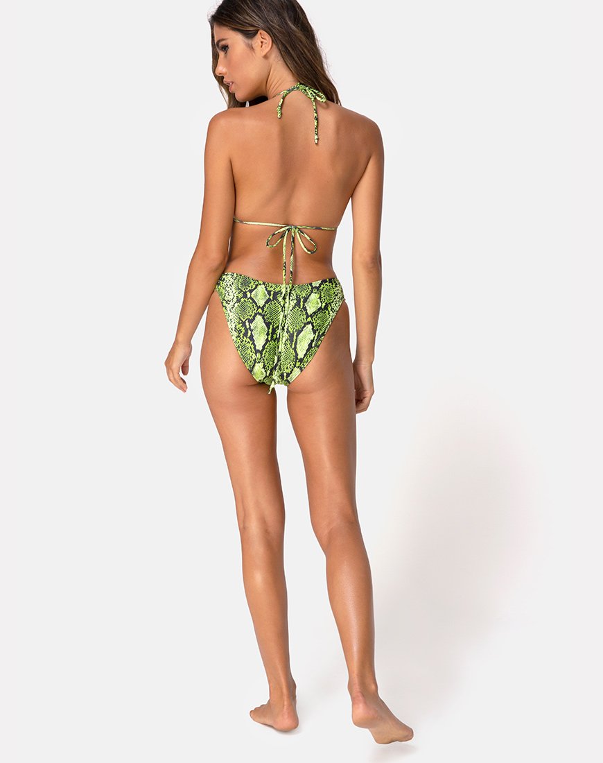 Meeka Bikini Bottom in Coated Lime – motelrocks-com-us