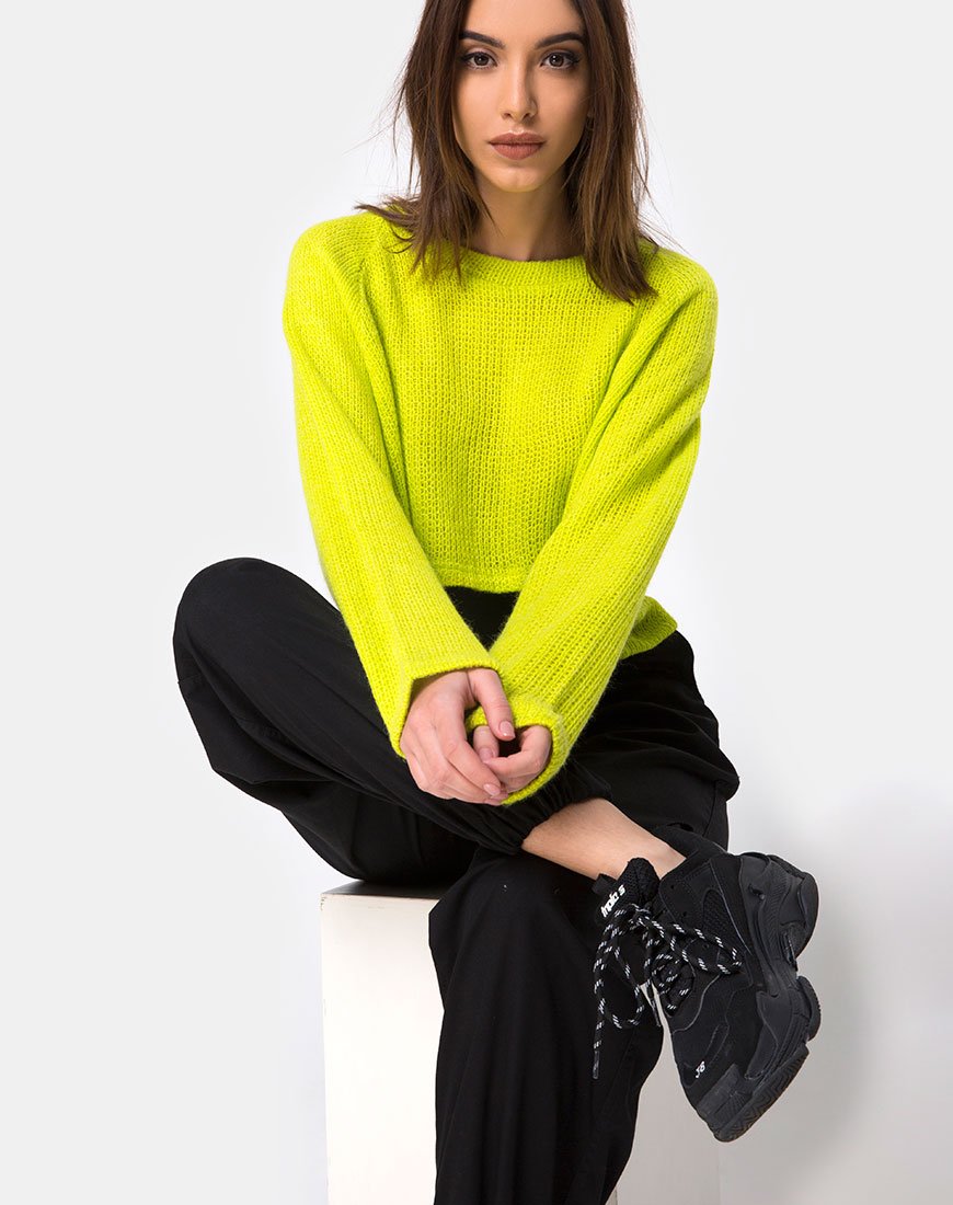 Neon yellow hot sale cropped jumper