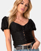 Image of Monda Top in Satin Cheetah Black