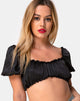 Image of Morgan Crop Top in Satin Black