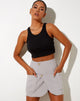 Image of Morica Mini Skirt in Pinstripe Silver Grey