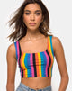 Image of Mucell Crop Top in New Vertical Mixed Stripe