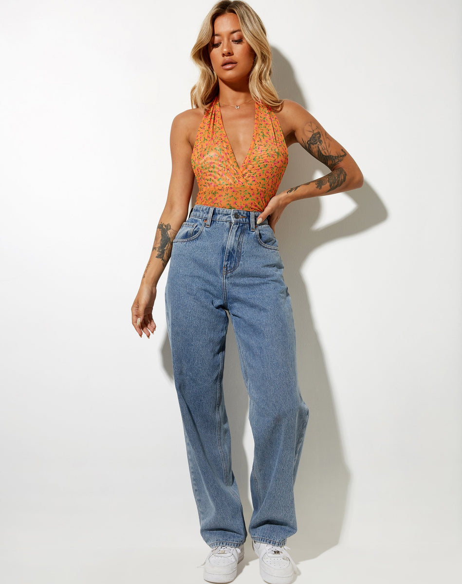 Love the Label Naya Top - Jupiter Print Orange main image 0