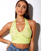 Image of Naya Crop Top in Satin Rose Lime
